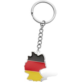 Llavero con diseño de mapa de Alemania, de acero inoxidable, diseño de bandera de Alemania, joyería personalizada para hombres y mujeres
