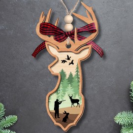 Deer Hunting Ornaments for Christmas Tree - Hunting Christmas Tree Ornaments, Hunting Ornaments for Christmas Tree, Hunting Ornaments, Hunting Christmas Ornaments - Wood Deer Hunting Ornament 2024