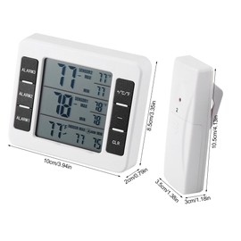 Refrigerator Wireless Digital Audible Alarm Thermometer With 2Pcs Sensor Min/Max Display