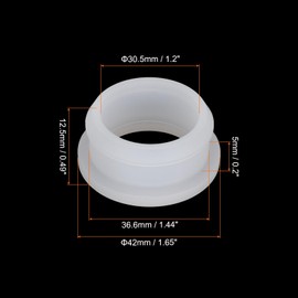 sourcing map 2Pcs Snap Rubber Grommet Hole Plug Mount Dia 36.6mm ID 30.5mm H 12.5mm Seal Anti-Scratch for Electrical Box Cable Pipe Transparent