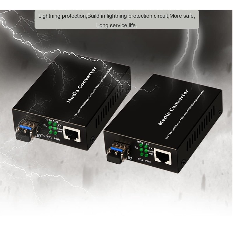 Single Mode LC Gigabit Fiber Media Converter - Include 2