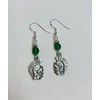 Green crystal Spartan, Gladiator or Trojan Earrings on sterling silver