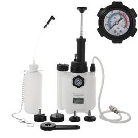 IMSTMTER 3L Manual Brake Bleeder Kit with Vacuum Pump - 1L Waste Bottle, 4 Upgraded Master Cylinder Adapters & 2 Brake Hoses, One-Person Operation Brake Fluid Bleeding Tool for Most Vehicles
