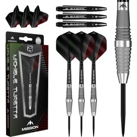 Mission | Michele Turetta Darts | Steel Tip | 90% Tungsten | Sandblasted | Multiple Weights (21, Grams)