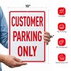 (2 Pack) Customer Parking Sign, 14 x 10 Inches Rust