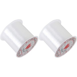 2 Roll Transparent Fishing Thread, Crystal Fishing Line Ultra-Strong Invisible String Clear Nylon Fish Fishing Line Spool Beading String for The Hanging Ornaments, Sew Hobby, Balloons,Bead and Crafts