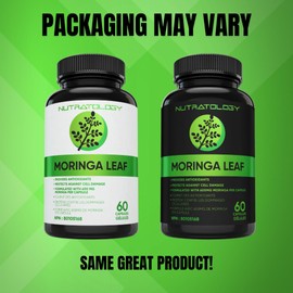 1200MG Organic Moringa Leaf Capsules -Provides Powerful Antioxidants -Protects Against Cell Damage, Supports Liver Detox & Gut Health- Maximum Potency- 600MG Moringa Powder Per Capsule - 60 Capsules