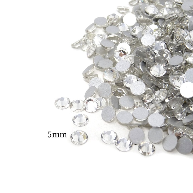 Honbay 1440PCS 5mm ss20 Sparkly Round Flatback Rhinestones Crystals, Non-Self-Adhesive