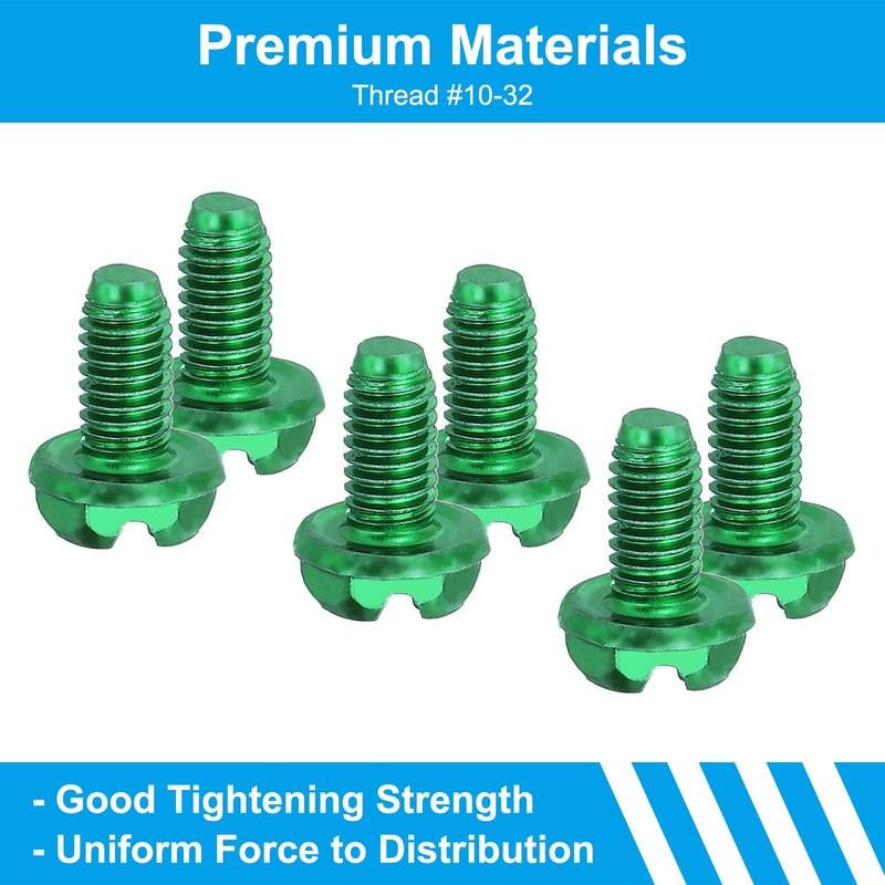 PATIKIL 10-32 x 3/8" Hex Washer Head Ground Screws, 50