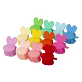 MAHAVIMOKSA 1Box Mixed Color 2.25x2mm Mini Hair Clips Claw Clips for Women Girls (Bunny Rabbit)
