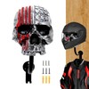 Tooyuart Motorcycle Helmet Rack Wall Mount,Red Skull Helmet Holder Wall