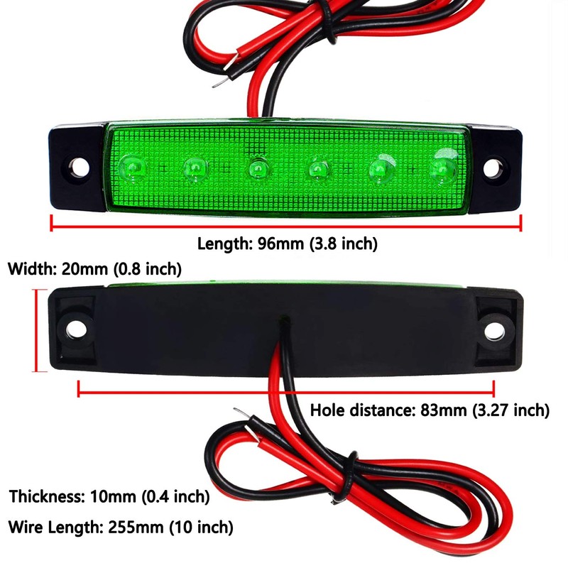 KEING (5 Red + 5 Green) Marine Boat LED Navigation