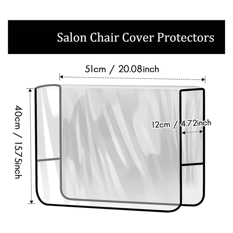 Exqufood 4 Pack Salon Chair Cover Protectors,Clear Square Hairdressing Chair