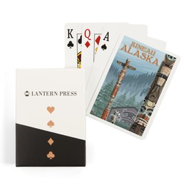 Lantern Press Alaska Totem Poles, Juneau, Alaska (52 Playing Cards, Poker Size Card Deck with Jokers)