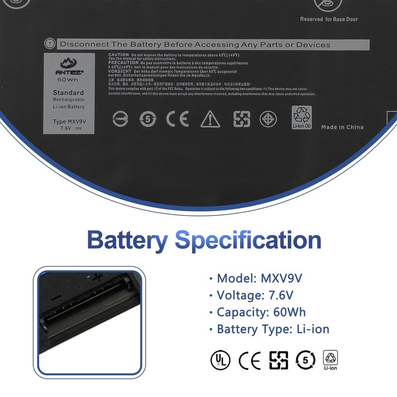 MXV9V 60Wh Laptop Battery for Dell Latitude 5300 5310 7300
