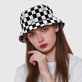 Taidor Bucket Hat Beach Hat Foldable Summer Travel Sun Hats Fisherman Cap Geometry