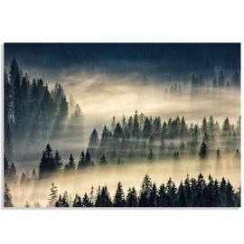 SIGNFORD Wall Mural Woodland Nursery Decor Misty Forest Removable Wallpaper Wall Sticker for Bedroom Living Room - 100x144 inches