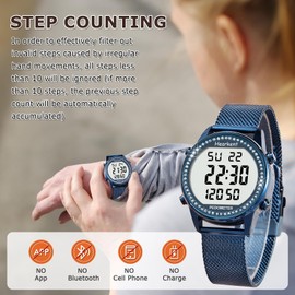 Hearkent Women Pedometer Watch for Walking, Step Counter for Women, Sport Watch with Calories Counter, Large Number Display Wrist Watch, 30M Waterproof Step Tracker Watch