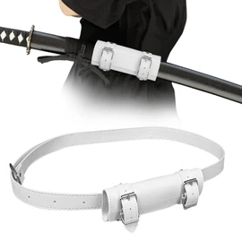 HOMURY Katana - Porta spada con cintura, 110 cm, in pelle PU, regolabile, per rievocazioni, appassionati di cosplay e samurai, colore: bianco
