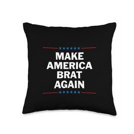 Make America Brat Again Throw Pillow