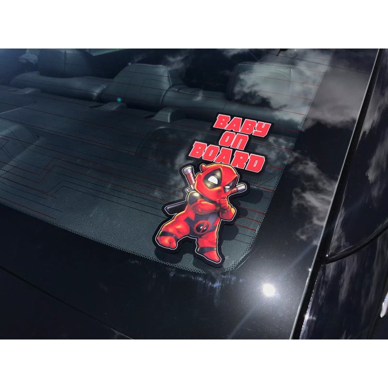 Avery Hi-Performance Baby On Board Deadpool Decal Sticker, Baby Deadpool