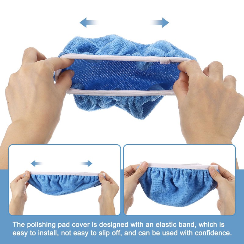 sourcing map 8pcs Car Polisher Bonnet Buffing Pad Micro-Fiber Polishing
