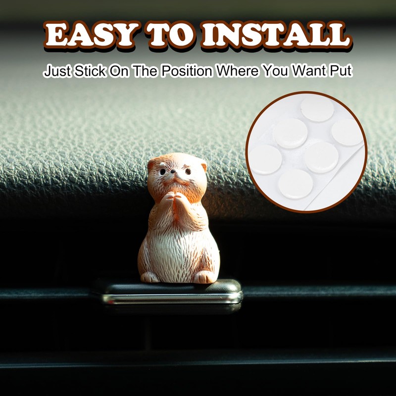 Rislobx 6PCS Otter Car Dashboard Decor, Sea Otter Car Dashboard