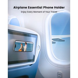 amBand Airplane Travel Essential Accessories Phone Holder for Women Men, Magnetic Suction Cup Phone Mount for Flying Plane Seat Back Screen, Long Flight Must Have Hands-Free for Selfie/Video, Sky Blue