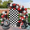 Arch Backdrop Cover 4FT Checker Monster Truck Birthday Party Decorations