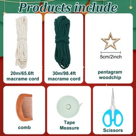 ACRNIGHEET Christmas Tree Pocket Macrame Kit for Beginners Boho Christmas Tree Hanging Ornaments for Home Decor DIY Christmas Macrame Kit for Holiday Wall Hanging with Step-by-Step Video Tutorials