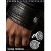 1 Pair Stainless Steel Viking Compass Cufflinks for Men Norse