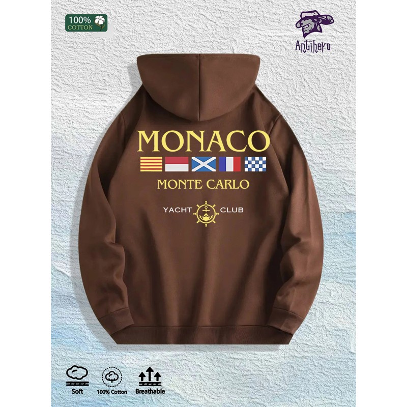 Monaco Yacht Club Graphic Hoodie 100% Cotton US Warehouse 7