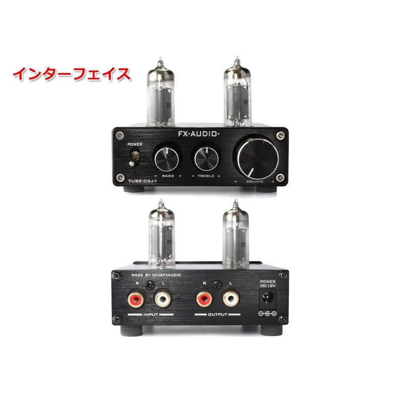 FX-AUDIO- TUBE-03J+ [Black] Vacuum Tube Hybrid Preamp with Tone Control