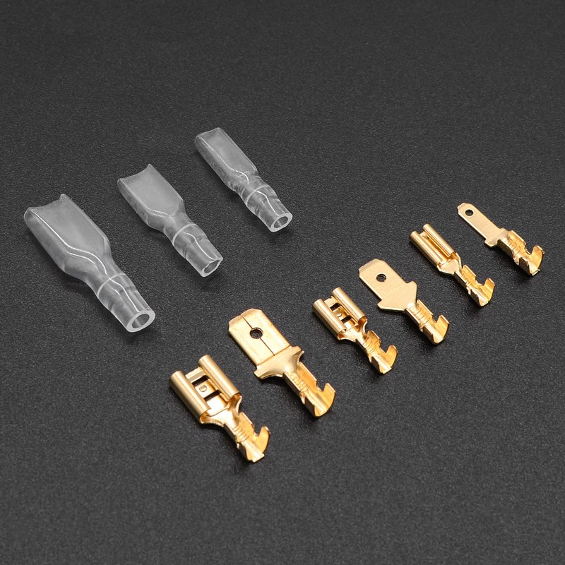 2.8,4.8,6.3mm Golden Quick Splice Male and Female Wire Spade Crimp