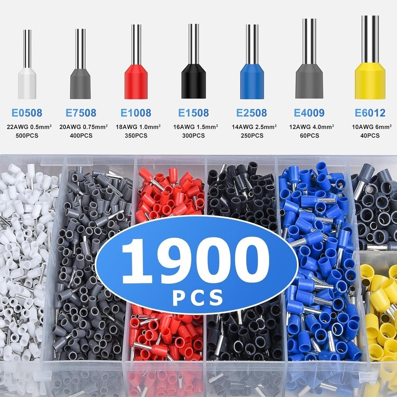 Blyxon Ferrule Crimping Tool Kit with 1900PCS Wire Connectors, Hexagonal