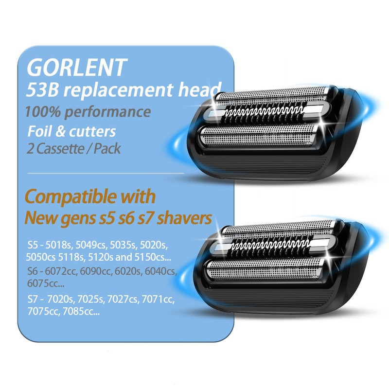 GORLENT 2 Pcs Series 5 Pro Replacement Head for All