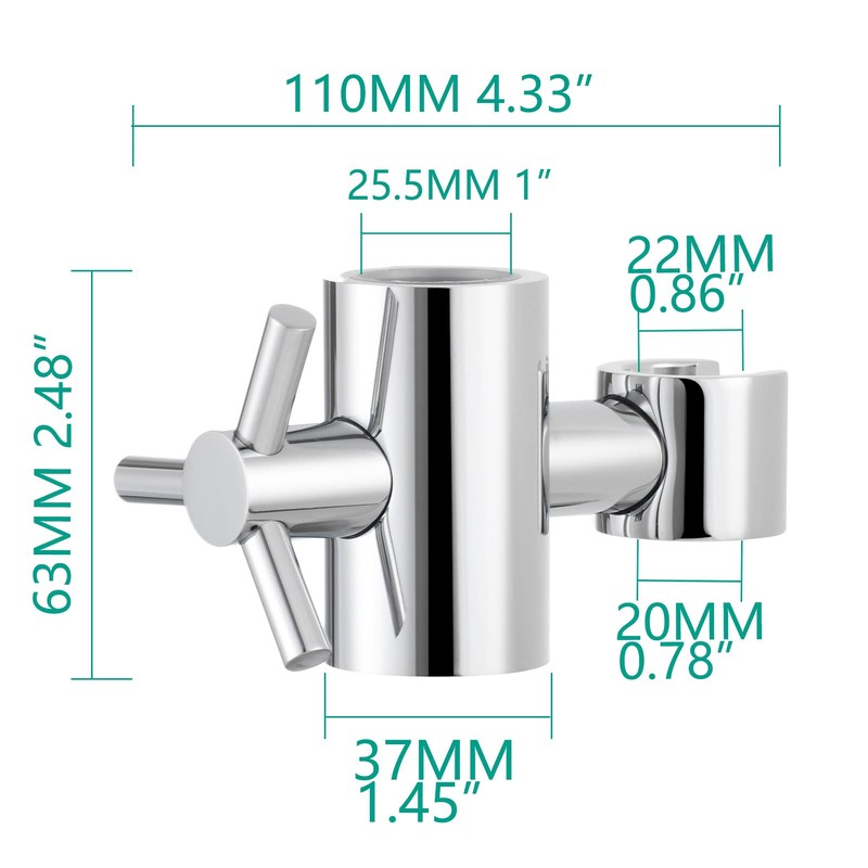 Tecmolog Brass Handheld Shower Bracket Adjustable Shower Head Holder for