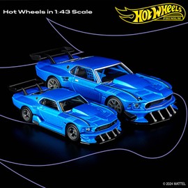 Hot Wheels Ford Mustang Premium a escala 1:43, réplica oficial de exposición, neumáticos Real Riders, carrocería y chasis Metal, coleccionable, 14+ años y fans y coleccionistas adultos, HWT04