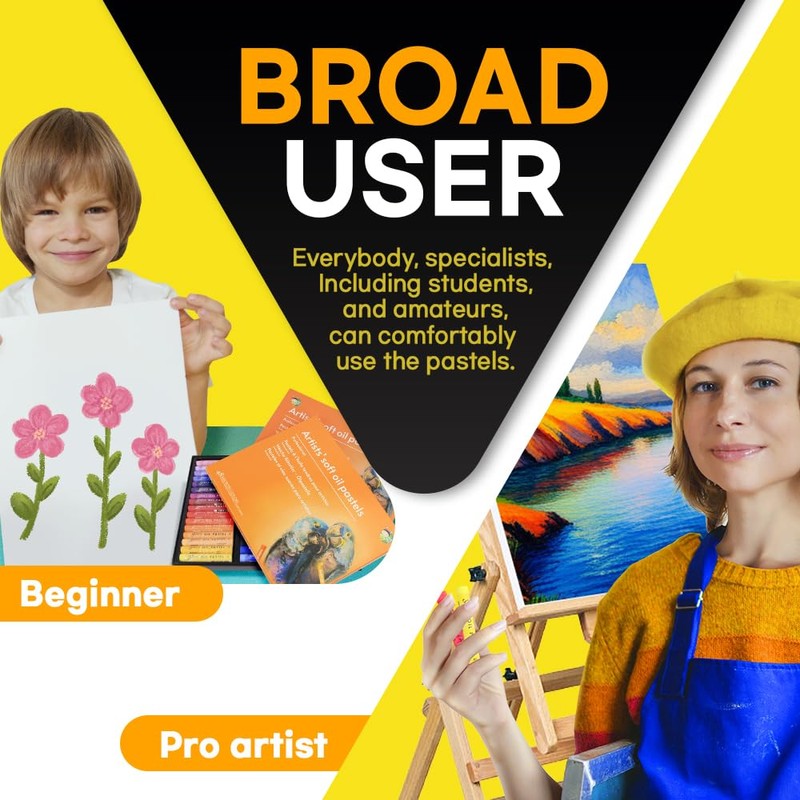 (48色) HASHI アーティスト及び専門家用人体に無害なソフトオイルパステル、スケッチ 絵画 油絵 着色 48種類のカラーセットoil pastels For professionals