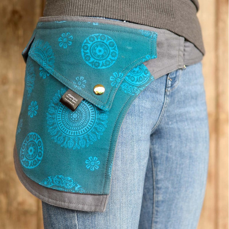 Hipbag Waist Bag Model Nandari Belt Bag Bum Bag, grey-blue,