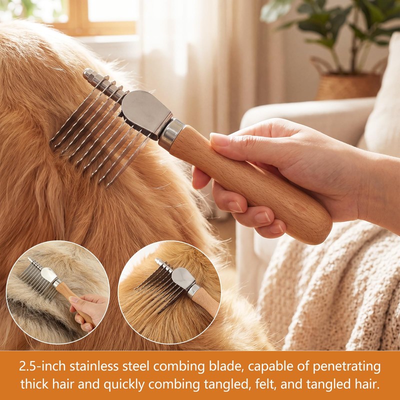 Dematting Comb for Dogs, Dematting Tool for Dogs & Cats,