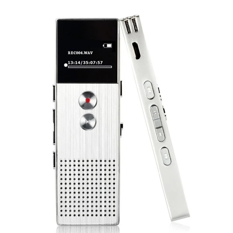 LYKER M23 8GB Digital Voice Recorder with Built-in Speaker, Silver