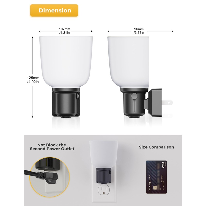 L LOHAS LED Night Lights Plug into Wall, Vintage Plug