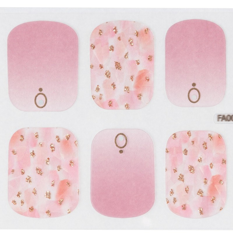 ZINIPIN FA00281 Foot Nail Sticker Watercolor Style Rose Pink