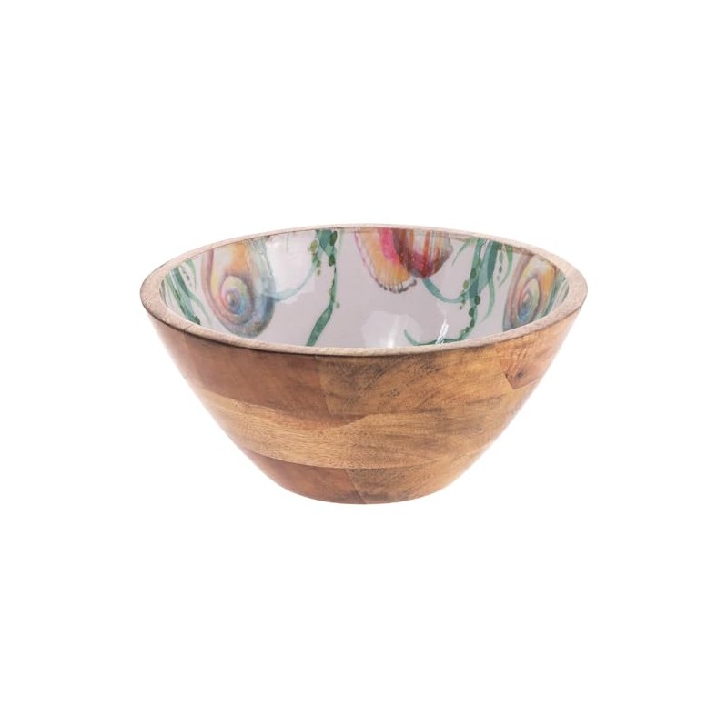 Boston International Mango Wood Bowl, Aquamarine, 10" Diameter x 4.5"