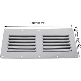 YaeMarine Stainless Steel 4-Pack 4-1/2" x 9" Stamped Louvered Vent Rectangular, Boat Marine Yacht Vent Cover Hardware Fitting