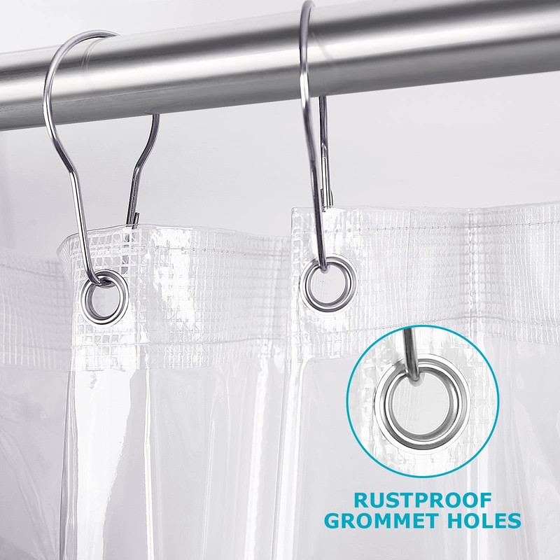 MhhYLL Clear Shower Curtain Liner,72 x 72 Inches Vinyl 10