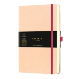 Castelli Milano AQUARELA Seashell Notebook 13x21 cm Squared Hard Cover Pastel Pink 240 Pag