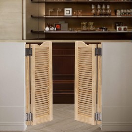 Undercat Swinging Door Cafe Doors Solid Wood Partition Door Double-hinged Two-Way Double Doors for Hallway Porch Kitchen Bar Pub Entrance Partition, 24.02 * 42.13 in, Wood Color