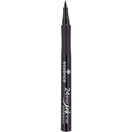 essence 24ever ink liner, eyeliner no. 01 intense black, jet black, matte finish, 24h hold, long-lasting, waterproof, extra fine brush, vegan, perfume, 1.2 ml
